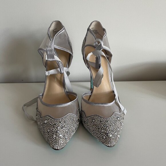 Betsey Johnson Iris Sparkly Shoes rhinestone pumps 8 - Picture 13 of 13